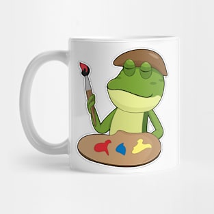 Frog as Painter with Brush and Paint Mug